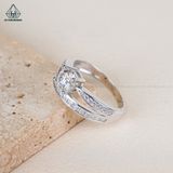  RX439 5.4mm Nhẫn nữ 2 vành phối đá baguette 