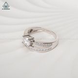 RX439 5.4mm Nhẫn nữ 2 vành phối đá baguette 