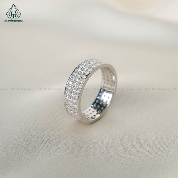  RX191 FULL MOIS 1.5mm Nhẫn 3 hàng đá 