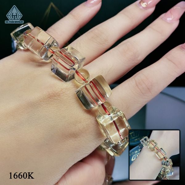  S042 VÒNG ĐÁ THẠCH ANH VÀNG KHÚC VUÔNG 