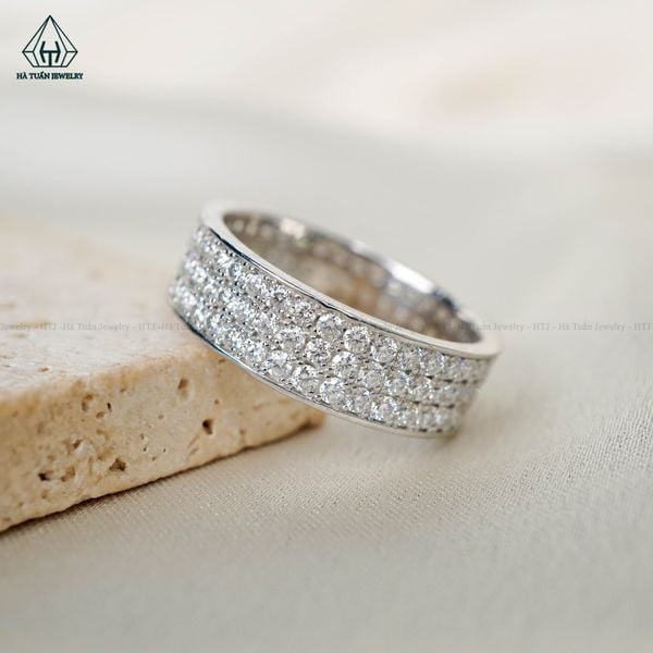  RX191 FULL MOIS 1.5mm Nhẫn 3 hàng đá 