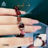  SC005 VÒNG GARNET NGỌC LỰU HỒNG PHỐI CHARM ỐP HOA 