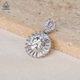  PX042 8mm Mặt dây tròn phối baguette 