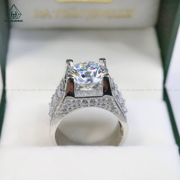  RMX083 12mm Nhẫn nam phối baguette 