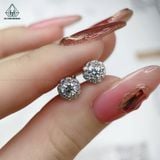  EX055 4mm Bông tai viền tấm tròn 