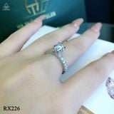  RX226 Full Moissanite 6mm Nhẫn 4 chấu viền đá 