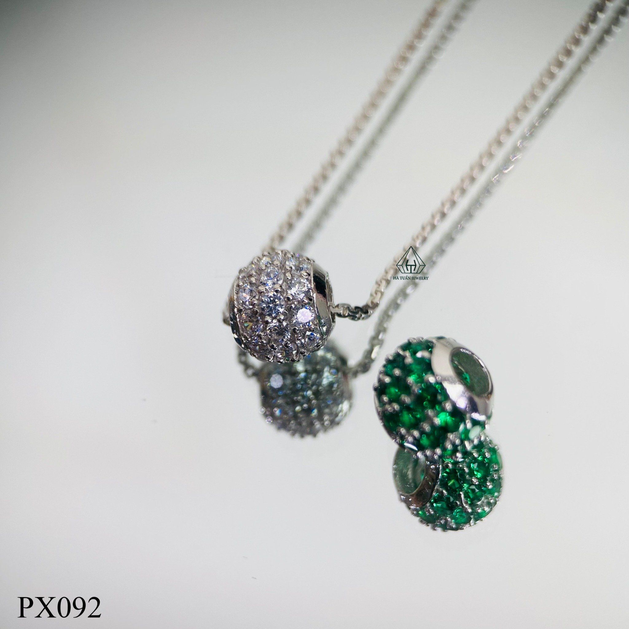  PX092 8mm Mặt dây tròn đá màu 