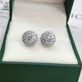  EX293 4mm Bông tai tròn 2 viền tấm 