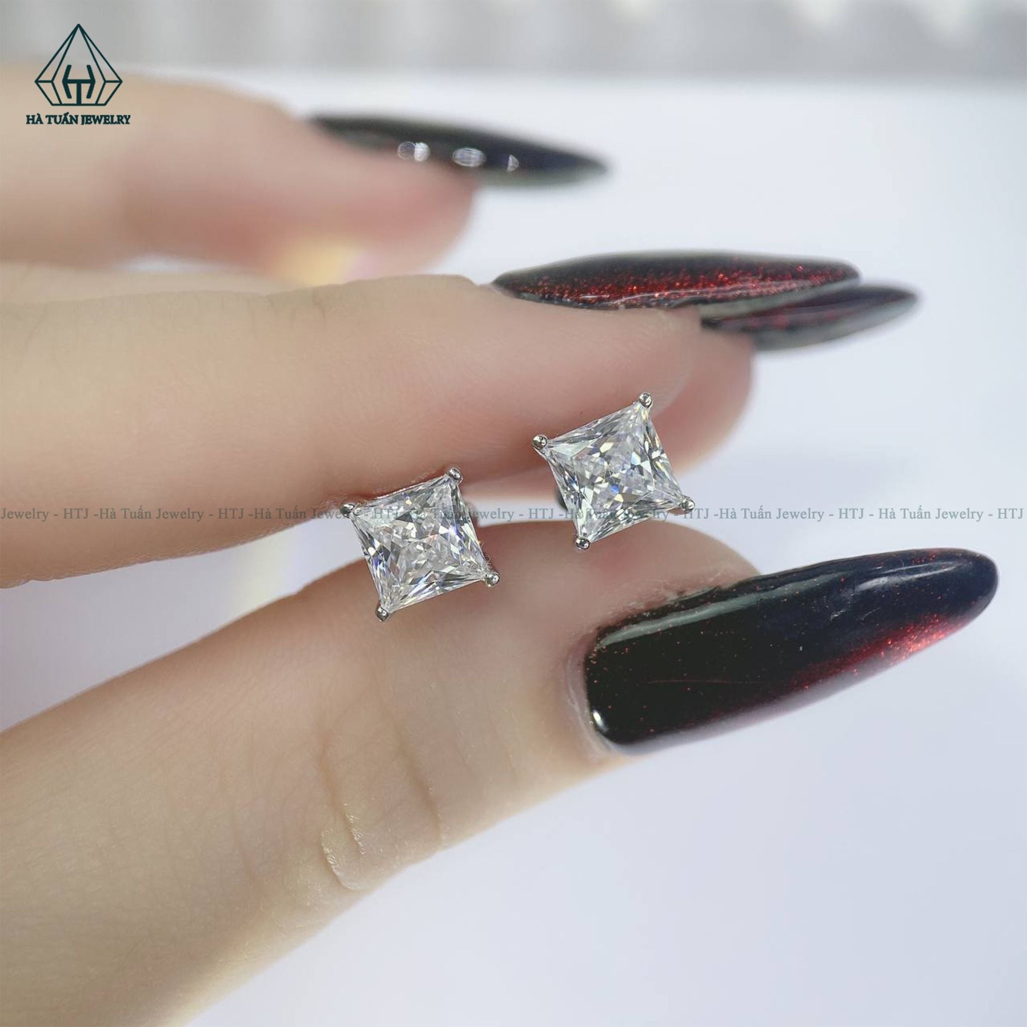  EX085 Bông tai nụ đá Cz Princess 