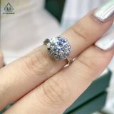  RX164 8mm Nhẫn nữ đai trơn viền tấm hoa 