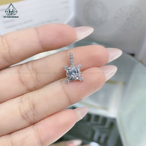 P230 Mặt dây chuyền tròn vuông đá nhọn