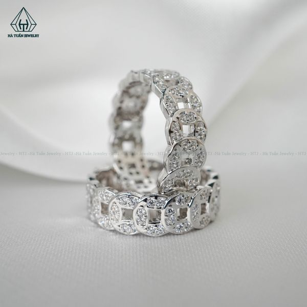  RX296 Nhẫn kim tiền Đá CZ 