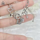  B793 Lắc 5 charm khoá tim sao 