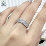  RX268 Nhẫn đính đá CZ 4 hàng 