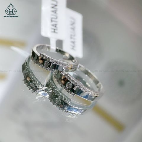 CR109 Nhẫn đôi viền đá sole