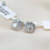  EX055 3.6mm Bông tai viền tấm tròn 