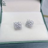  E884 Bông tai đá baguette 