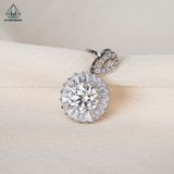  PX042 8mm Mặt dây tròn phối baguette 