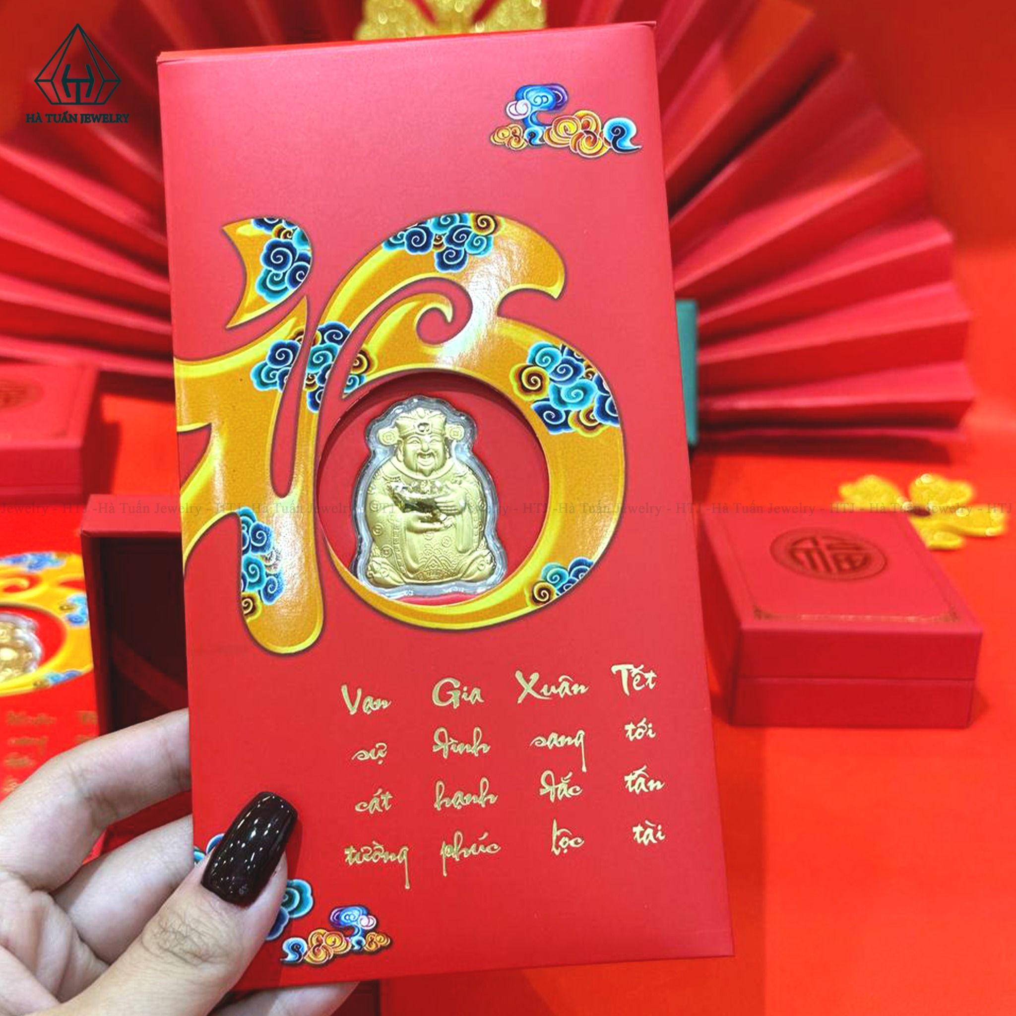  PKG002 Bao lì xì thần tài vàng 999 