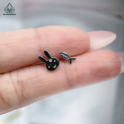 E786 Bông tai thỏ cà rốt