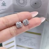  E884 Bông tai đá baguette 