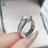  RX343 8.1mm Nhẫn nữ viền tấm baguette bảng bự 