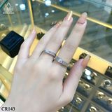  CR143 Nhẫn đôi 2 viền đá lệch 