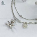  A367 Lắc chân gấu và khoá tim 