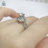  RX319 5.4mm Nhẫn nữ phối tấm baguette + tròn 