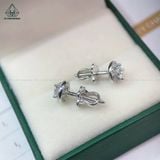  EX055 4mm Bông tai viền tấm tròn 