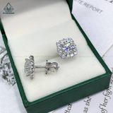  EX052 7mm Bông tai viền tấm vuông 