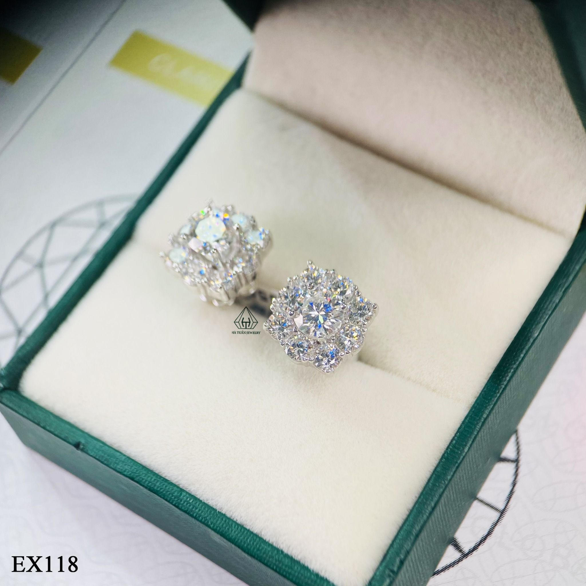  EX118 5mm bông tai viền vuông 