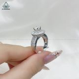  RX383 6.5mm Nhẫn nữ mặt tròn baguette 