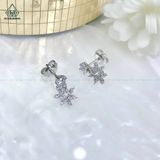  E932 5mm chuôi đẩy Bông tai phối bông tuyết 