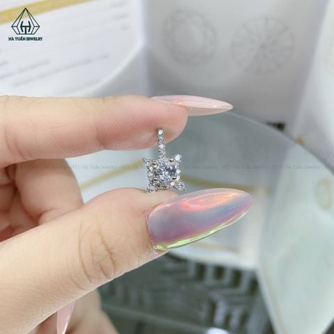 P230 Mặt dây chuyền tròn vuông đá nhọn
