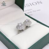 EX293 4mm Bông tai tròn 2 viền tấm 