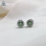  EX048 FULL MOIS 4-5-6mm Bông tai halo tròn 1 chiếc vỏ bông 