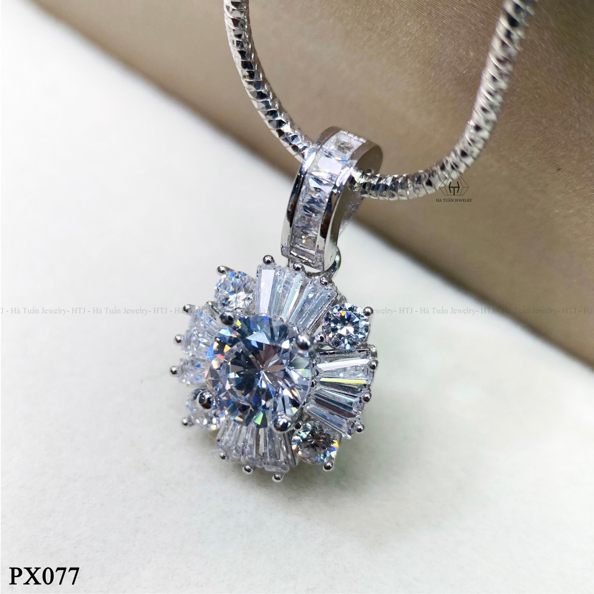  PX077 6.3mm Mặt dây phối baguette 