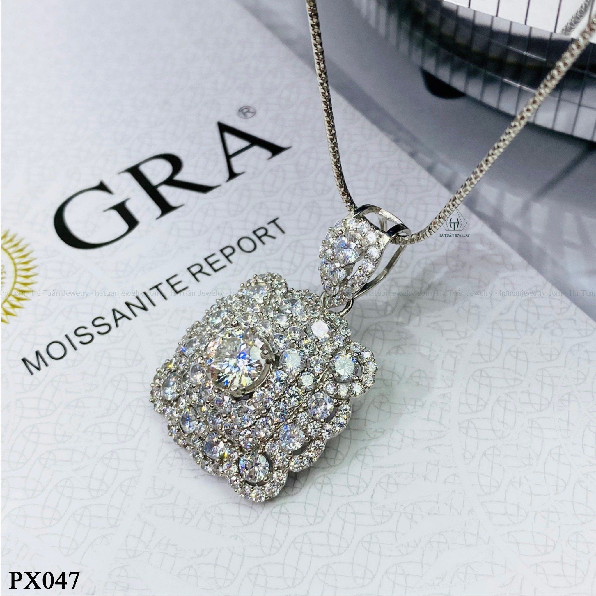  PX047 7.5mm  Mặt dây vuông 