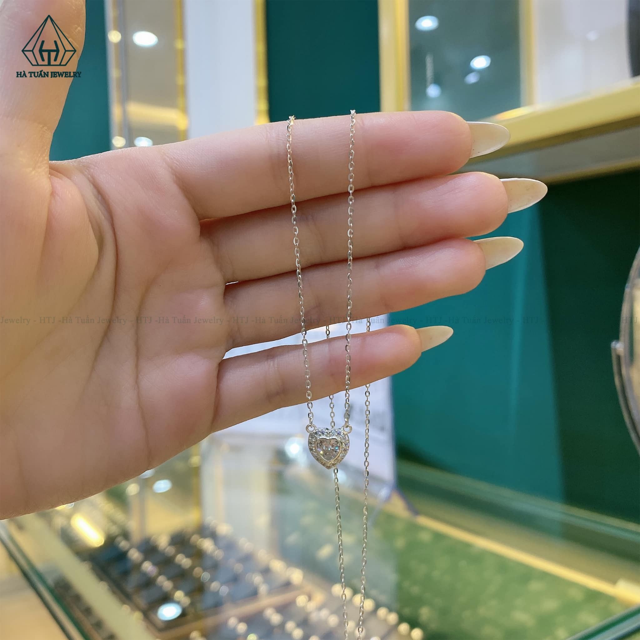  N432 Dây chuyền tim đá 