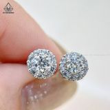  EX055 3.6mm Bông tai viền tấm tròn 