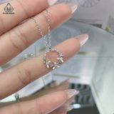  N443 Dây chuyền mặt tròn đá màu 