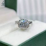  RX164 8mm Nhẫn nữ đai trơn viền tấm hoa 