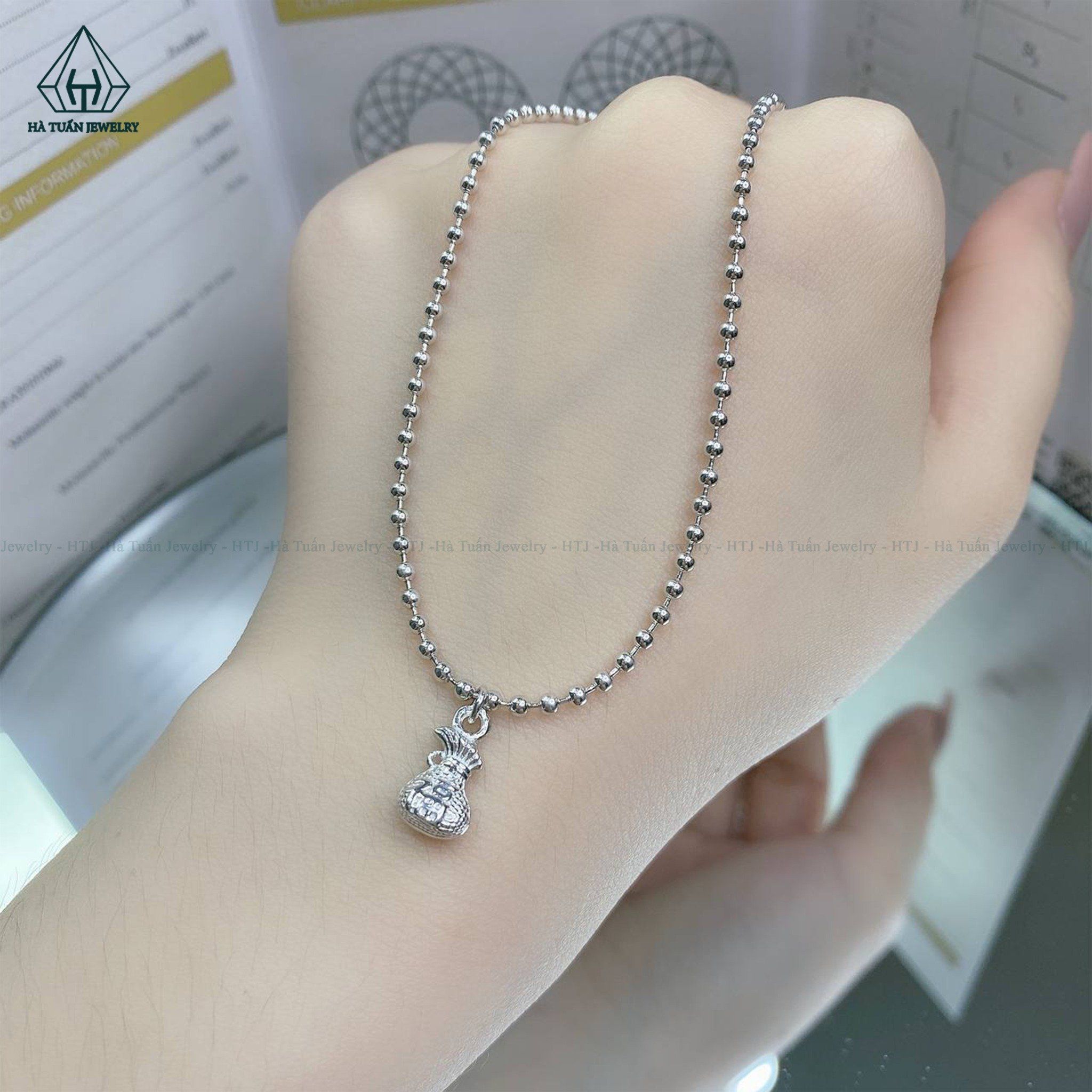  A266 Lắc chân bi charm rơi túi tiền 