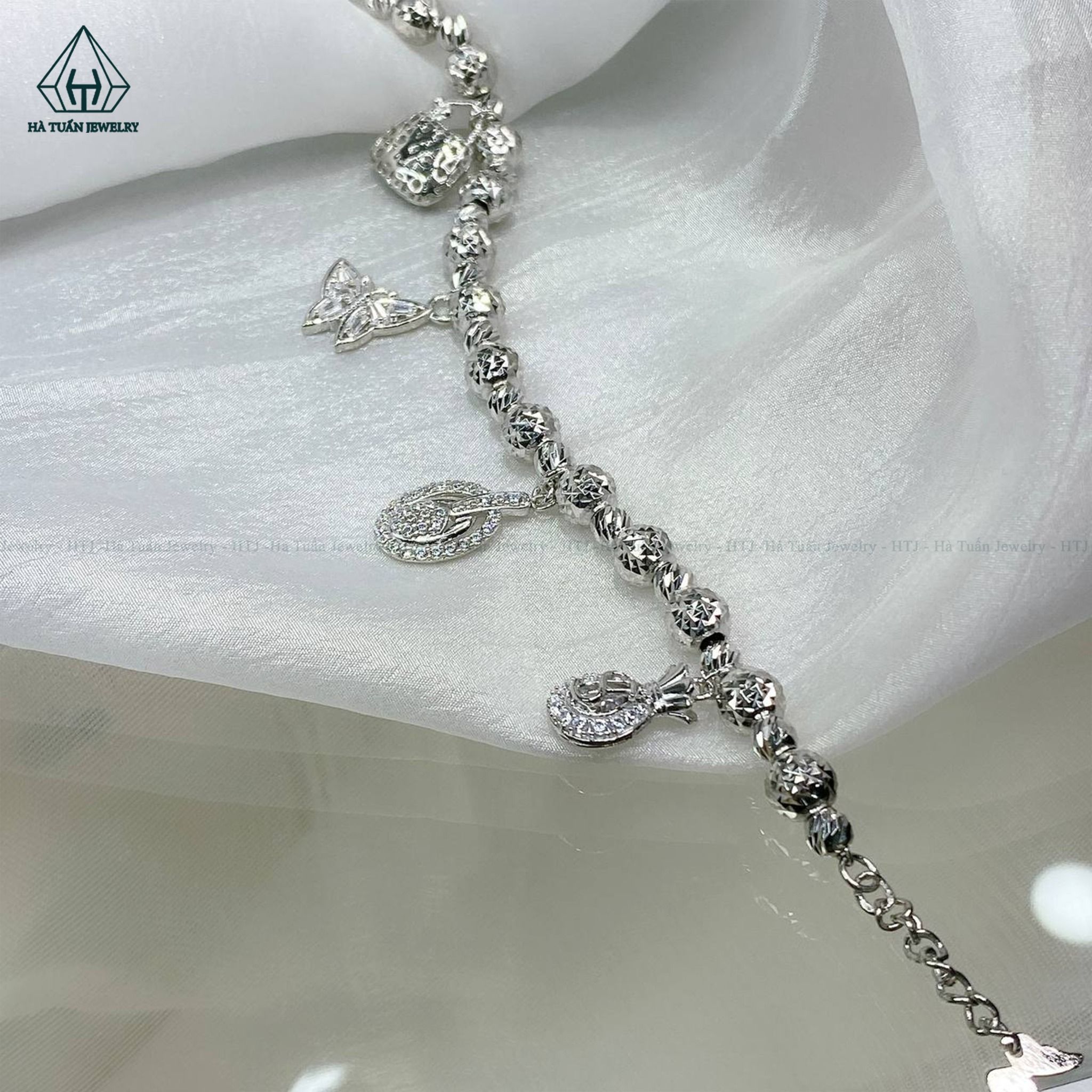  BGX177 Lắc tay charm túi tiền, giỏ, bướm 