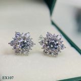  EX107 5.4mm Bông tai hoa hai viền tấm sole 