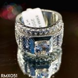  RMX051 8mm Nhẫn nam viền tròn đá 