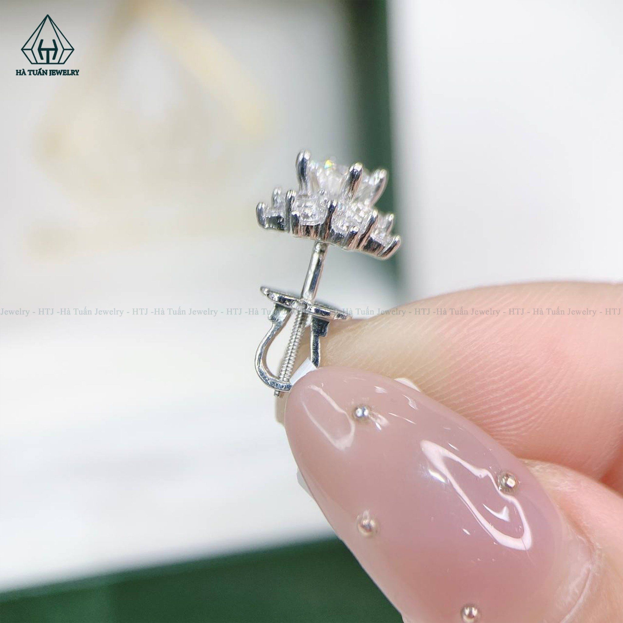  EX321 5mm Bông tai hoa cánh nhọn xen kẽ 