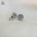  EX128 5mm Bông tai viền tấm hoa 10 cánh 