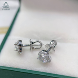  EX063 FULL MOIS 4.5mm Bông tai tim viền tấm 